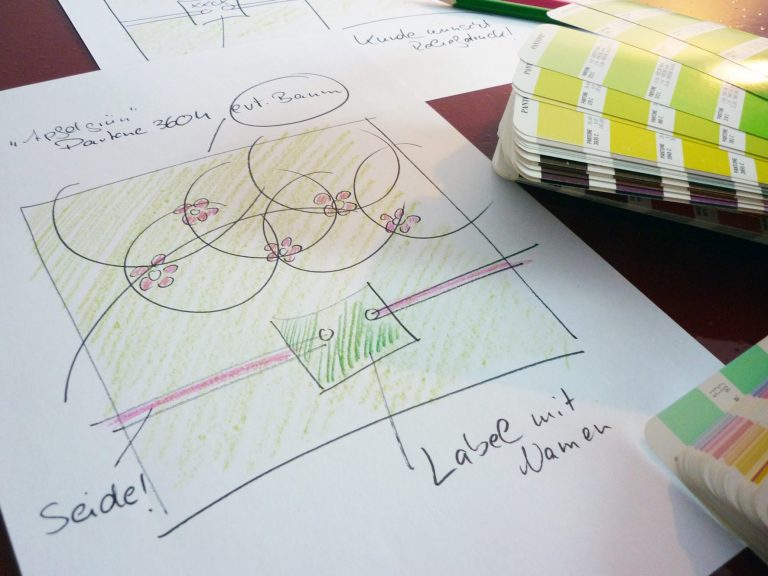 Skizze Entwurf individuelle Hochzeitspapeterie 768x576